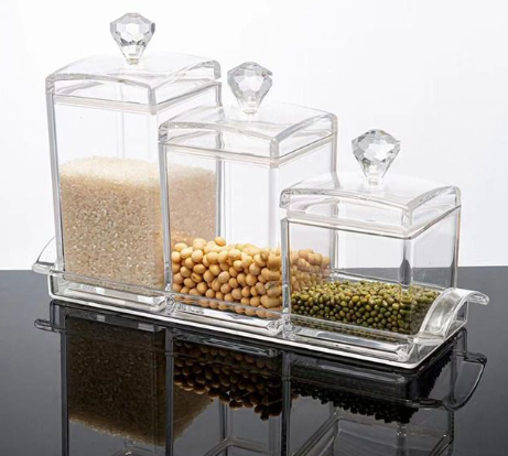 Modern Acrylic Square condiment Jar