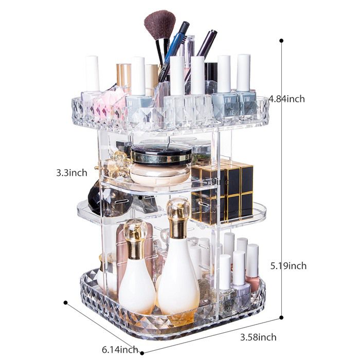 360 Degree Rotating Cosmetic Storage Organizer