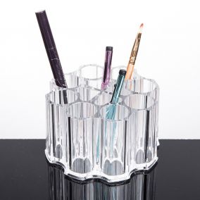 High end Acrylic Flower Style Cosmetic and Makeup Brush Organizer with 12 Holding Spaces by Xinyutai