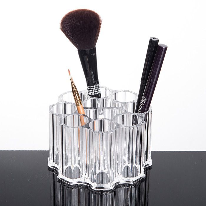 High end Acrylic Flower Style Cosmetic and Makeup Brush Organizer with 12 Holding Spaces by Xinyutai