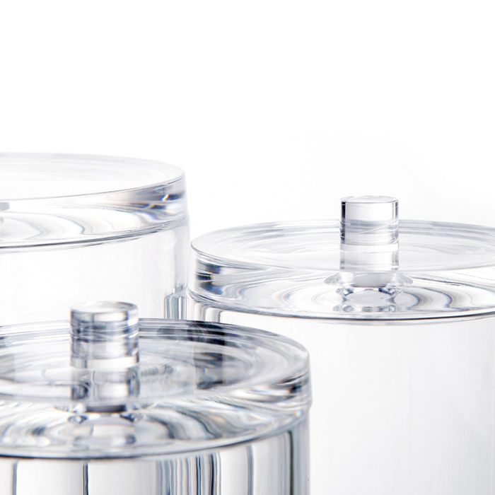 Acrylic Cosmetic Organizers with Three Round Slots Storage and Lids