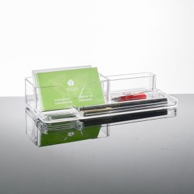 Acrylic Business Card Holder for Desk Clear Business Card Organizer