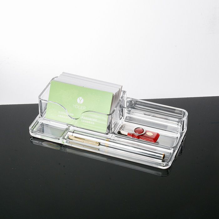 Acrylic Business Card Holder for Desk Clear Business Card Organizer