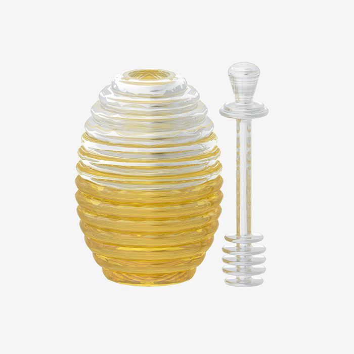 Acrylic Honey Jar with Lid. Honey Container Pot, Syrup Sugar Beehive Jar