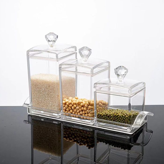 Modern Acrylic Square condiment Jar