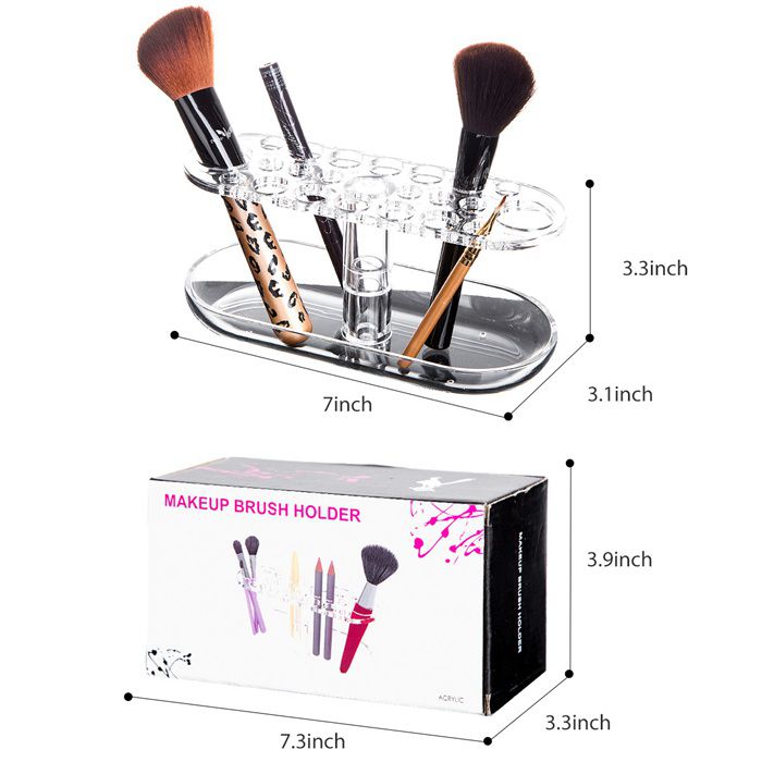 22 Hole Pencil Brush Holder Acrylic Pen Holder Desk Stand Organizer for Pencils Paint Brushes Markers Display and Home Storage