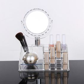 Acrylic Cosmetic Storage Display Organizer with Mirror