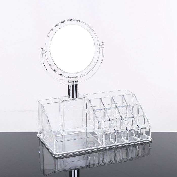 Acrylic Cosmetic Storage Display Organizer with Mirror