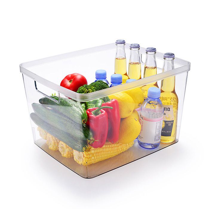 Fridge Storage Bins, Square, THE LUCID COLLECTION, Multi-Use Organizer Bins, Built-In Handles, BPA-Free, Pantry Organization, Home Organization | Fridge Organizer